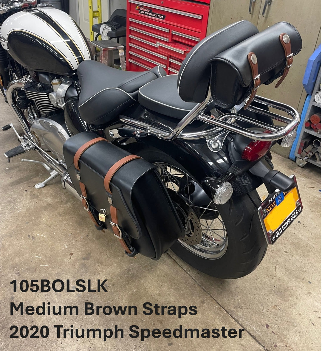 105 Slim Retro Slight Angle Leather Saddlebags