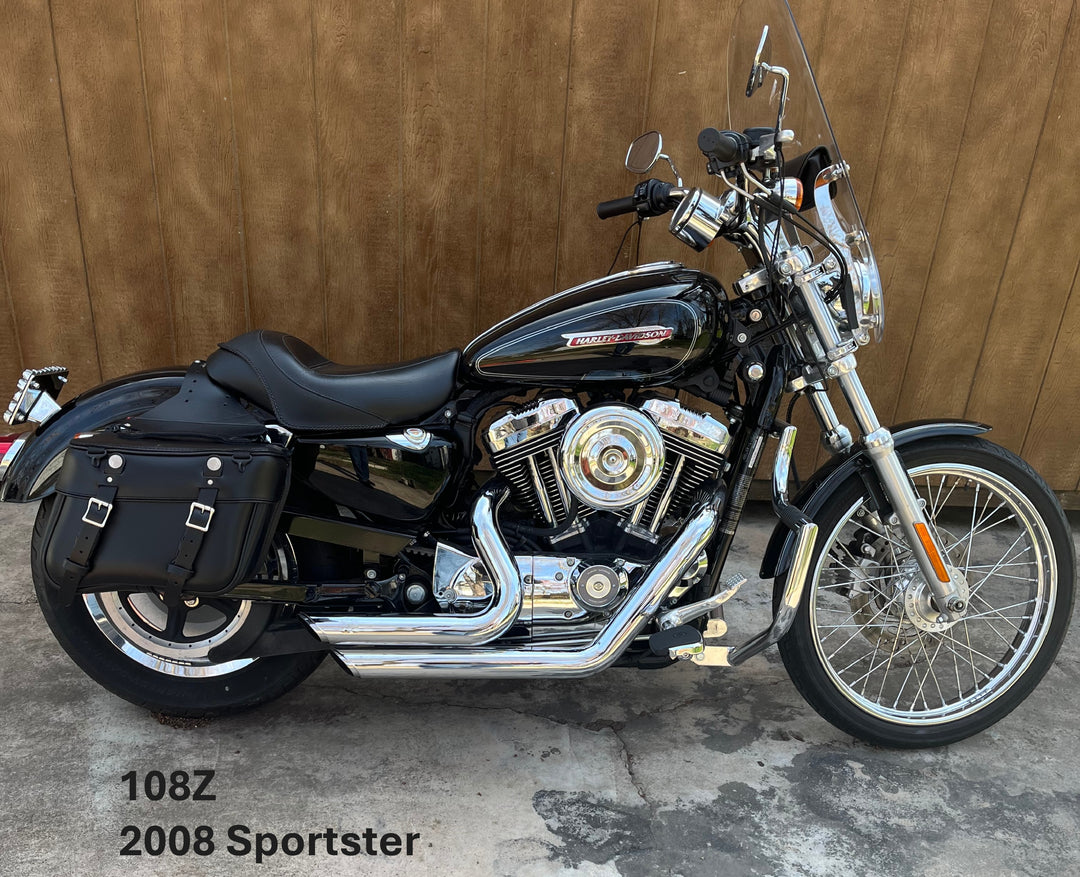 108 Deluxe Slight Angle Leather Saddlebags