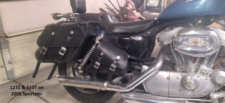 127 Retro Wide Angle Leather Saddlebags
