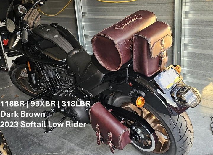 Custom Leather Left Side Solo Bag for Harley Davidson Softail