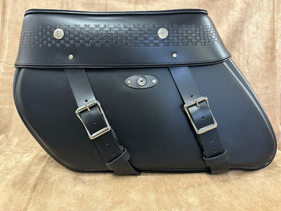 Road King bag with hand basket weave and key locks