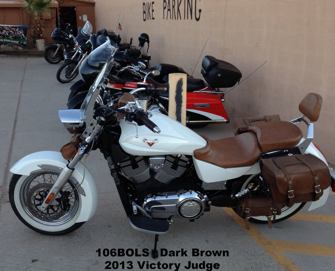 106 Retro Slight Angle Leather Saddlebags