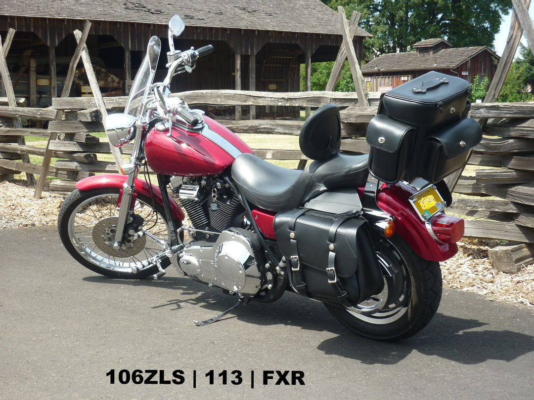 106 Retro Slight Angle Leather Saddlebags