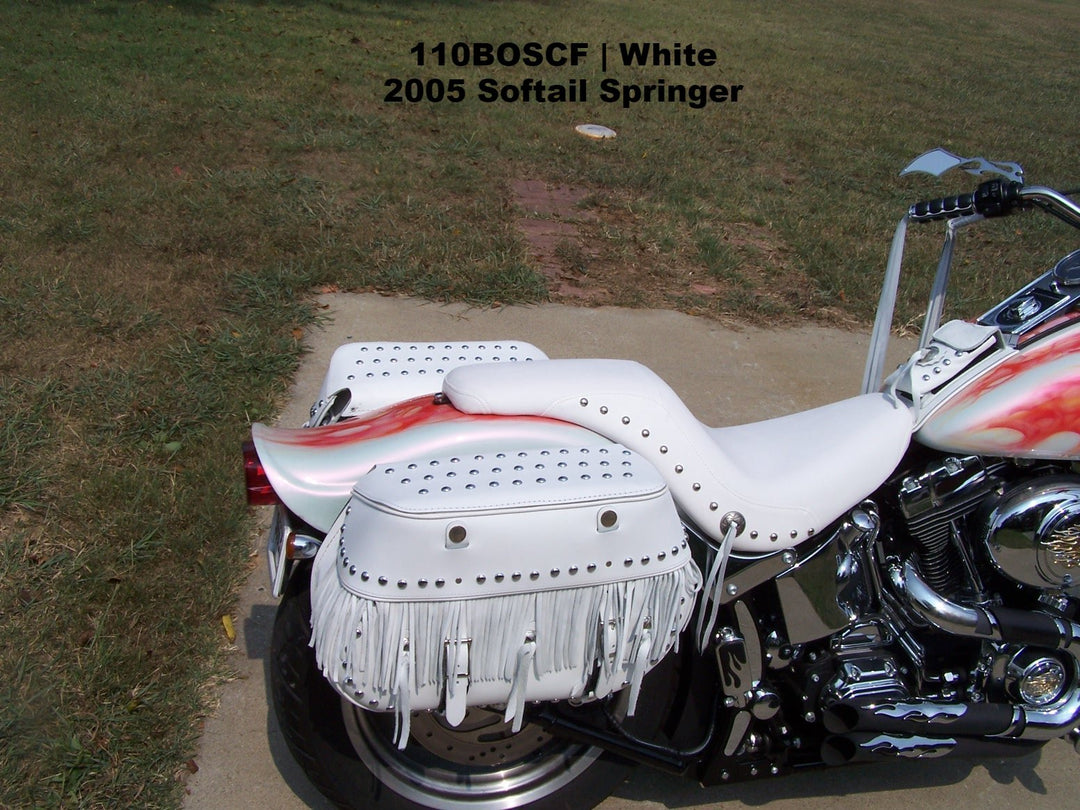 White motorcycle saddlebags discount