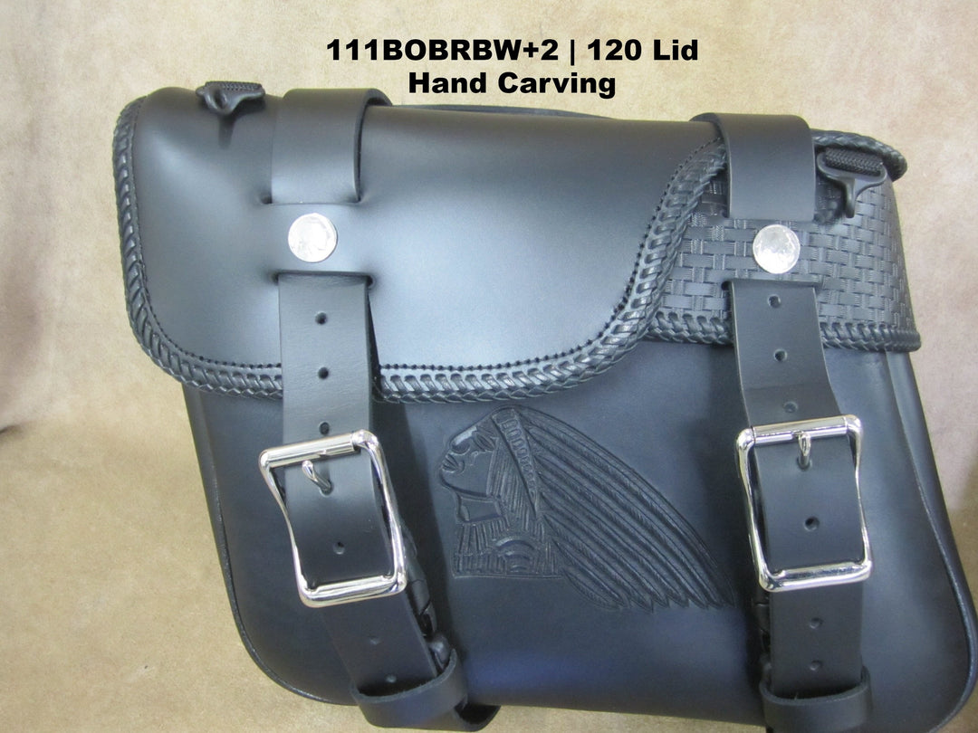 111+2 Deluxe Slight Angle Leather Saddlebags