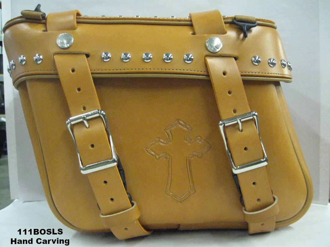 111 Deluxe Slight Angle Leather Saddlebags