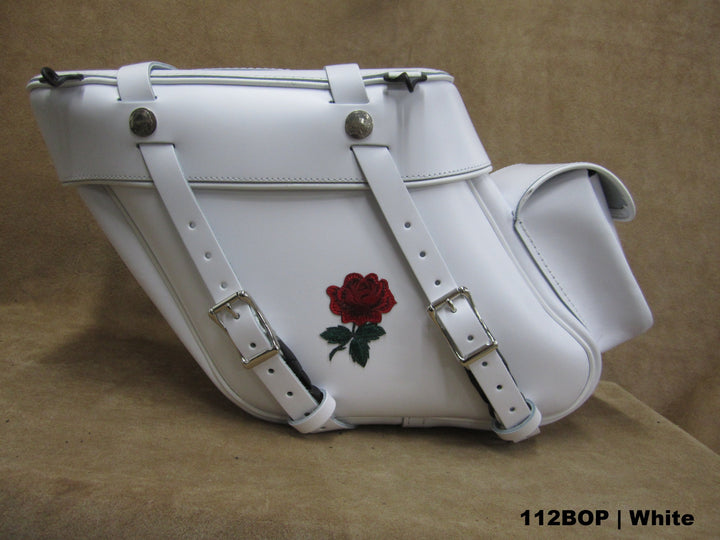 White leather saddlebags outlet