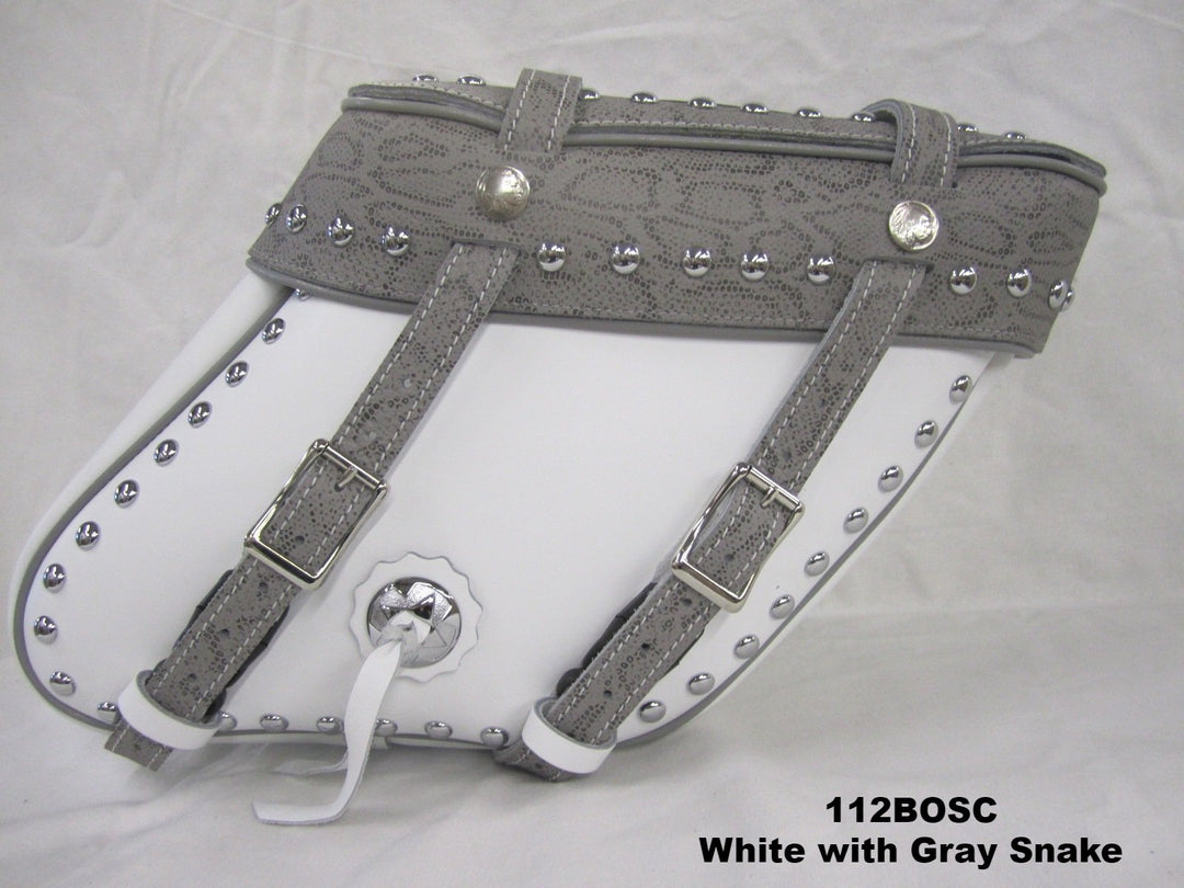 112 Wide Angle Leather Motorcycle Saddlebags for Harley