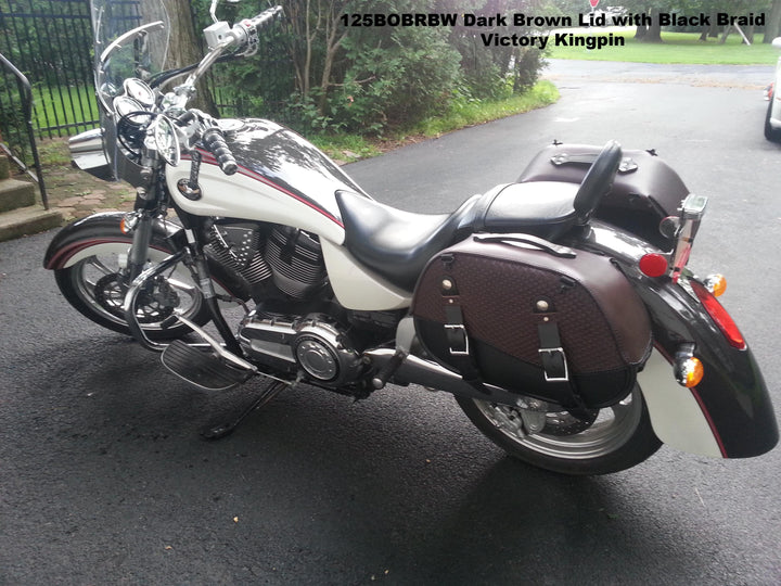 125 Large Round Leather Saddlebags
