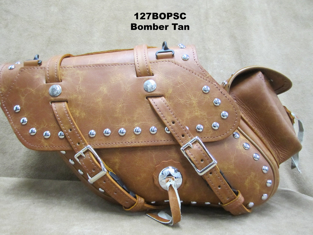 127 Retro Wide Angle Leather Saddlebags