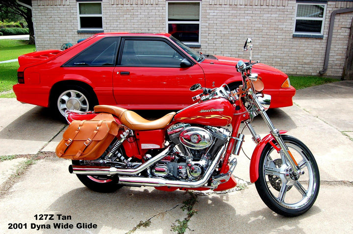 127 Retro Wide Angle Leather Saddlebags