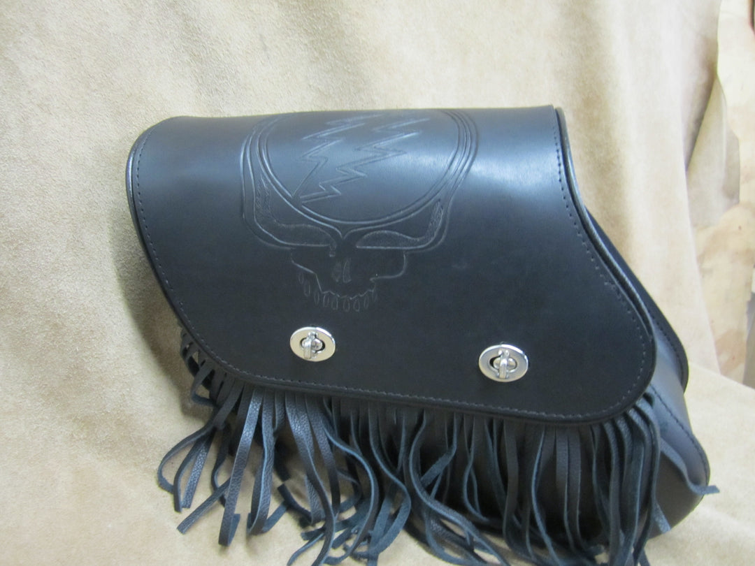 バッグ used leather bag 112P Deluxe Wide Angle Leather Saddlebags with Rear Pockets