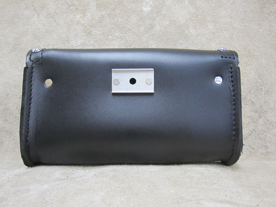 【20/80】 SHRINK LEATHER GASSAI BAG THE EIGHTY TWENTY 80/20 Black Pebbled Leather Flap Closure